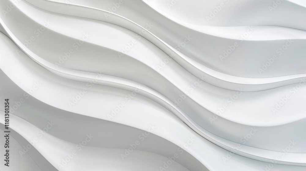 Abstract white waves create a smooth, modern textured background. Abstract white waves create a smooth, modern textured background.