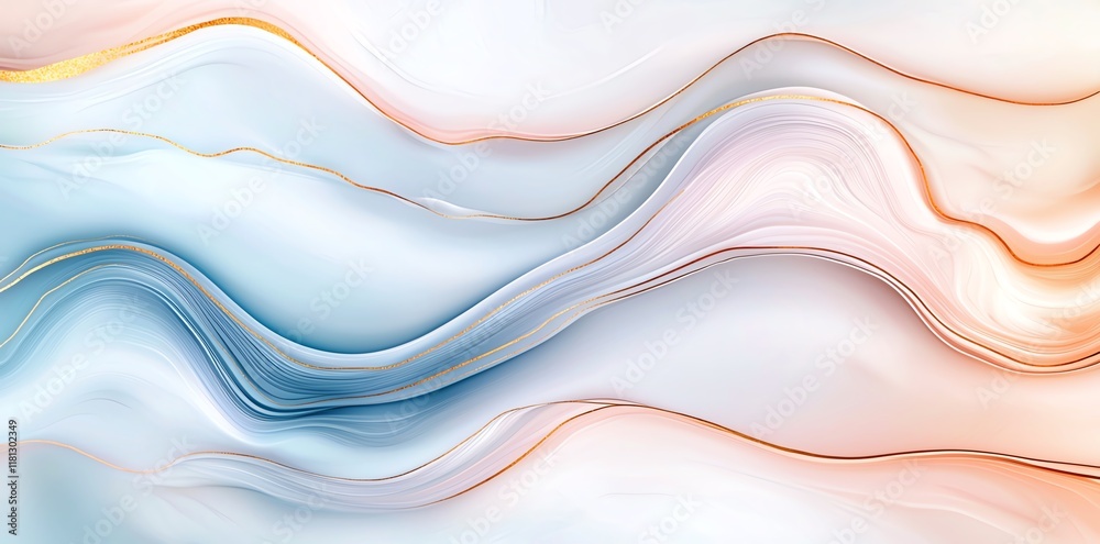 Obraz premium An abstract seamless pattern featuring flowing curves in soft pastel colors. Ideal for backgrounds in design projects, websites, and creative presentations.