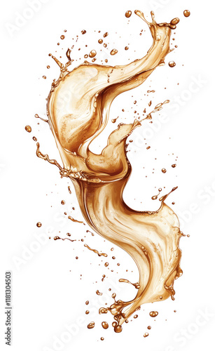 cascading liquid brown soda cola or tea splash frozen	