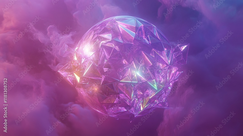 Fototapeta premium **A fragmented orb with thousands of intricate triangular glass shards