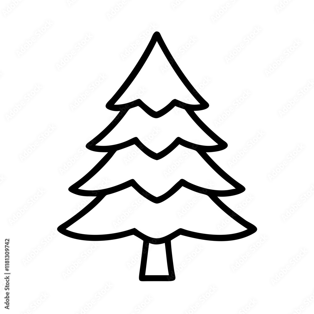 douglas fir tree icon, tree line art, tree vector - simple black line art icon of douglas fir tree perfect for logos, and tree-themed designs. douglas fir tree icon, tree line art, tree vector - simple black line art icon of douglas fir tree perfect for logos, and tree-themed designs.