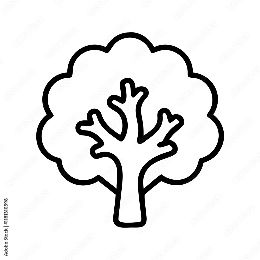oak tree icon, tree line art, tree vector - simple black line art icon of oak tree perfect for logos, and tree-themed designs. oak tree icon, tree line art, tree vector - simple black line art icon of oak tree perfect for logos, and tree-themed designs.