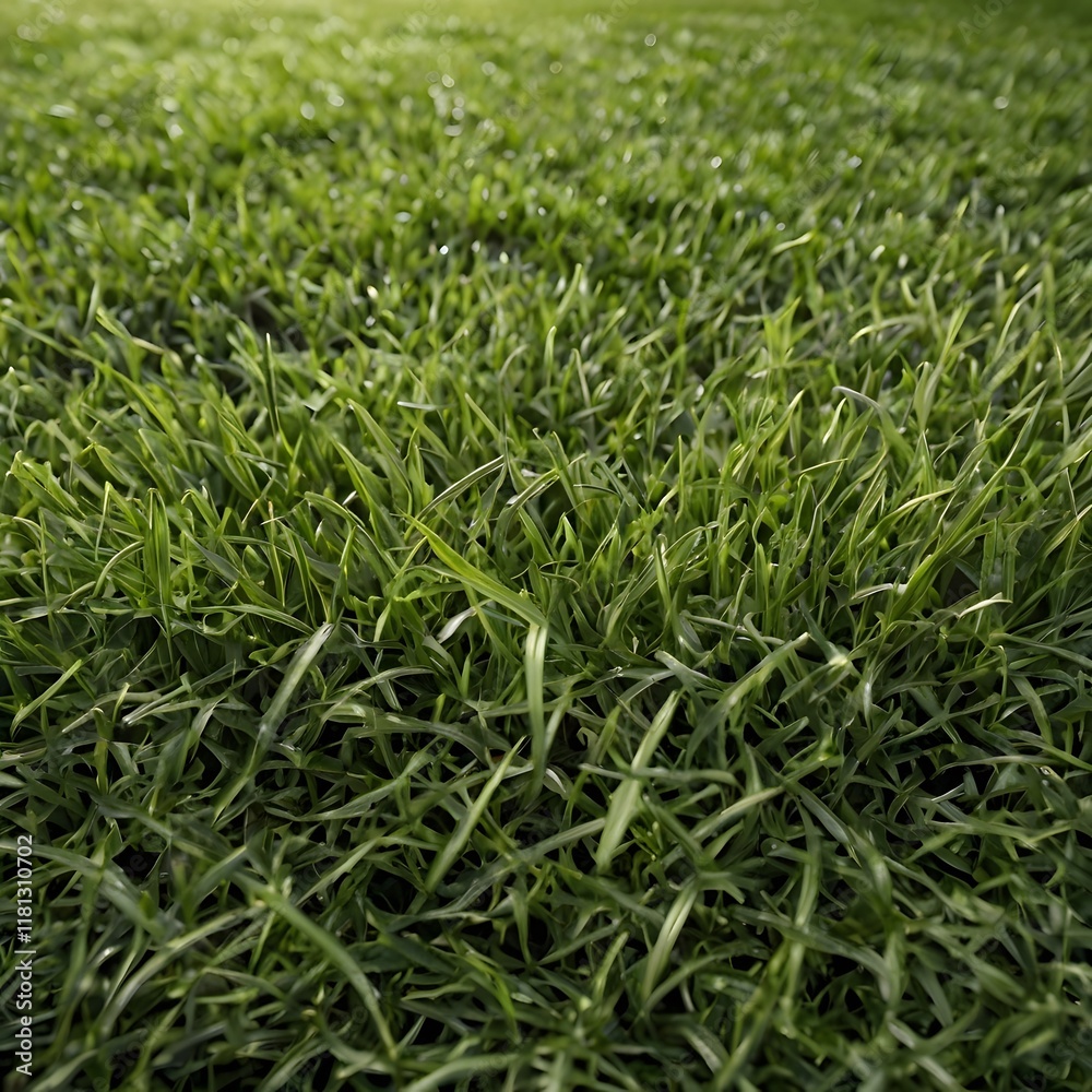Obraz premium Close-up of green grass texture - natural background with detailed blades of grass, ideal for use in design, graphics and nature theme engineering