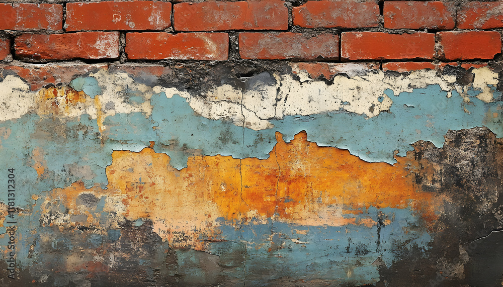 Distressed red clay brick wall with a textured and weathered appearance - Distressed red clay brick wall with a textured and weathered appearance -