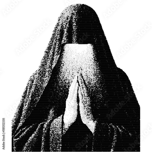 Priest devoted to his lord . Fine effect. Vintage look. Quality resource for any project. 