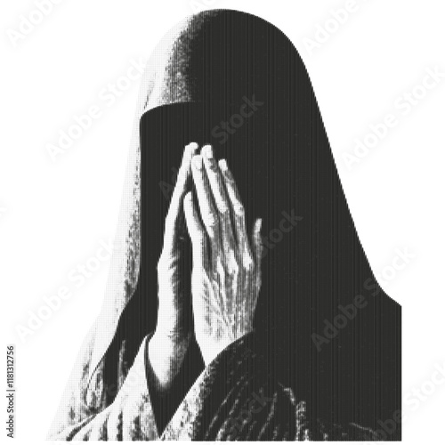 Priest devoted to his lord . Fine effect. Vintage look. Quality resource for any project. 