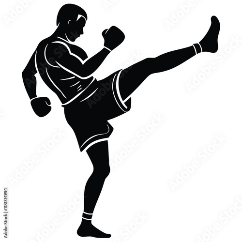 boxer silhouette of a person in a suit