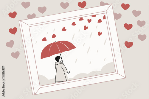 girl with umbrella photo frame