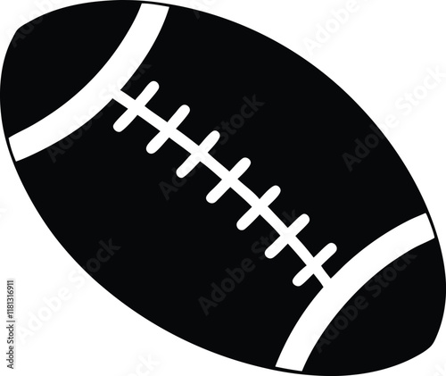 American football ball   silhouette simple flat vector