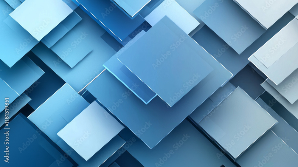 Abstract blue geometric background with overlapping squares pattern Abstract blue geometric background with overlapping squares pattern