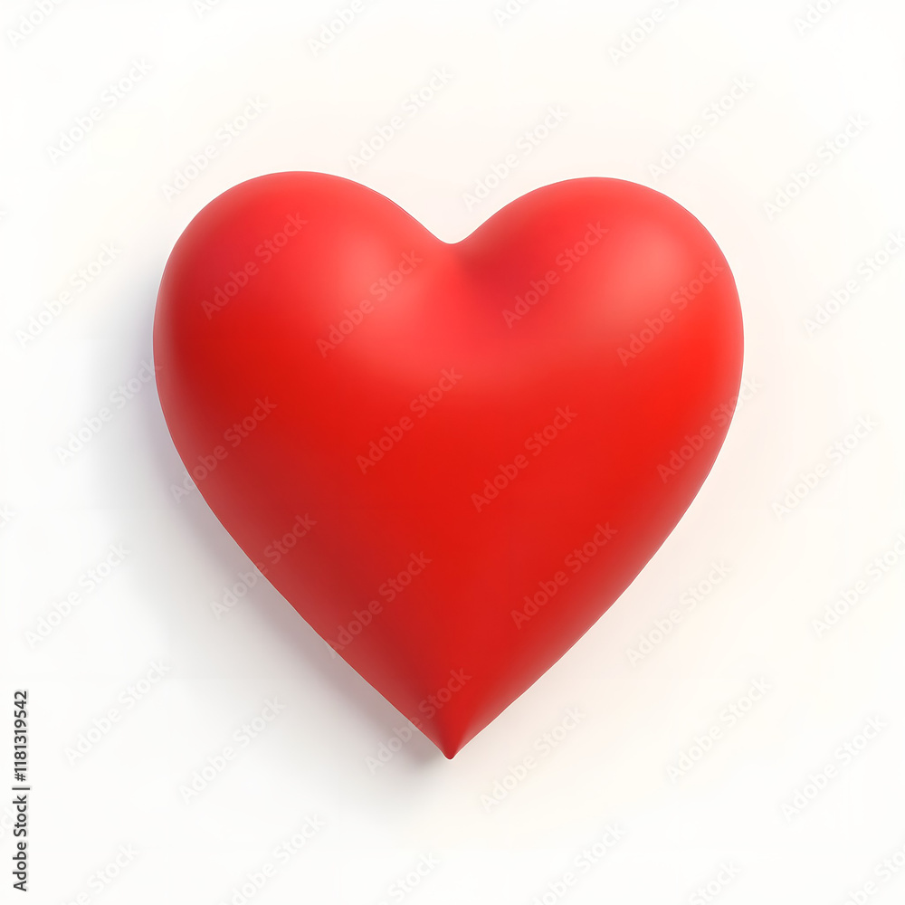 3d render of red matte heart shape isolated on white background ready to use for creative design 3d render of red matte heart shape isolated on white background ready to use for creative design
