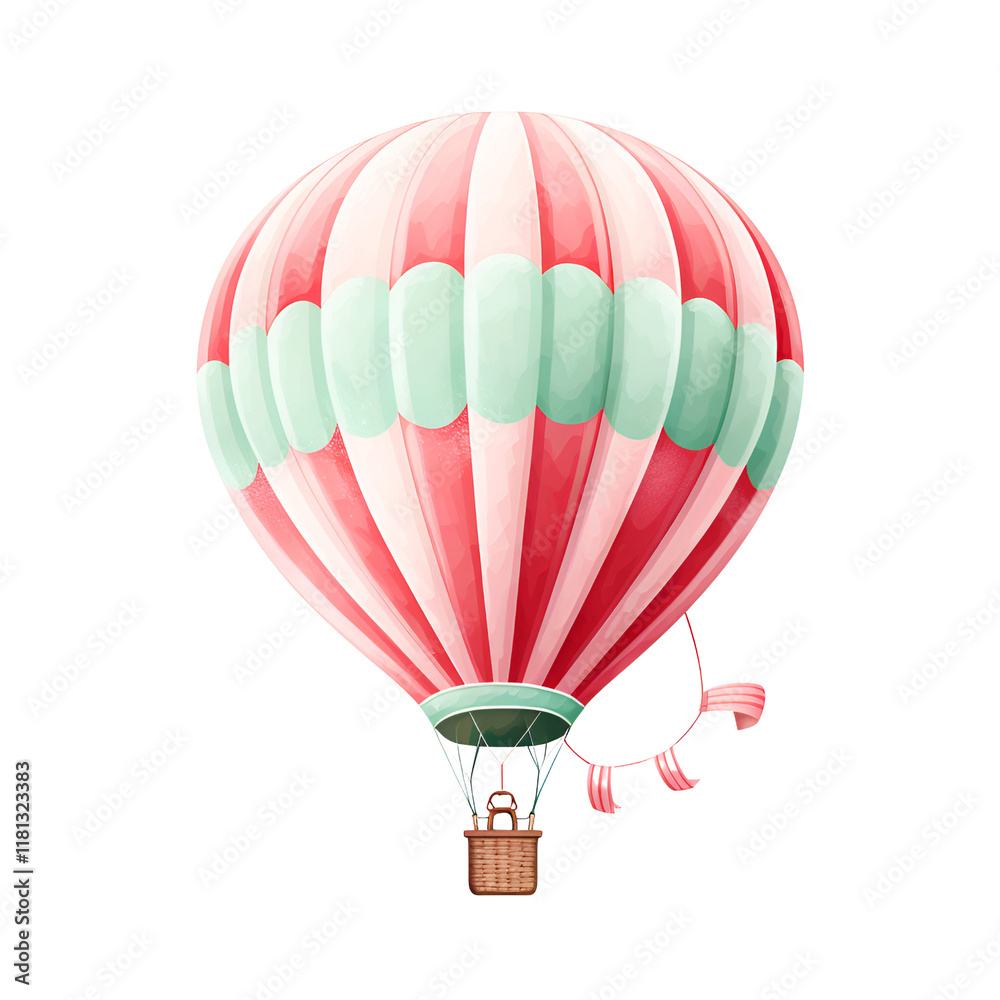 Fototapeta premium Colorful Hot Air Balloon Clipart Vector Illustration