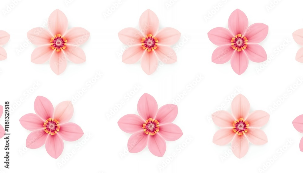 Delicate Pink Flowers: A Soft and Serene Floral Pattern Delicate Pink Flowers: A Soft and Serene Floral Pattern