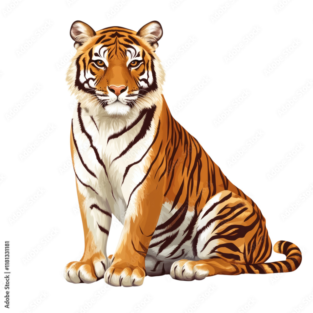 Obraz premium tiger isolated on white transparent background