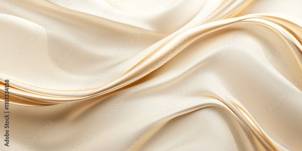 Obraz premium Abstract background with soft golden tones, smooth curves, and wavy lines