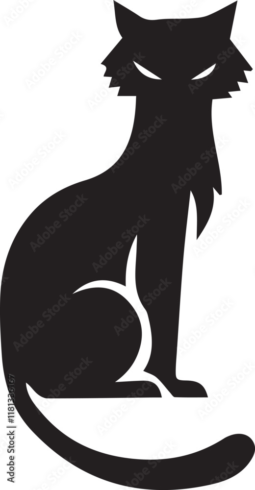 Elegant Cat Silhouette Vector Design Elegant Cat Silhouette Vector Design