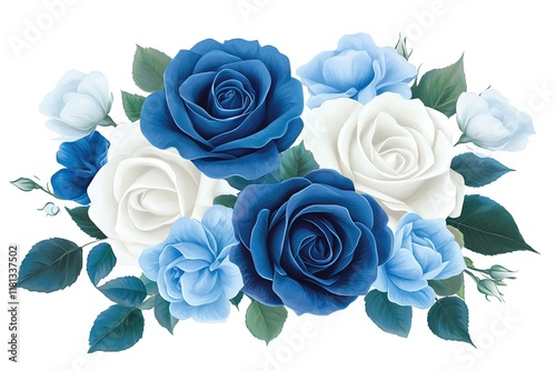 Blue and White Roses Dance in Symphony of Hues