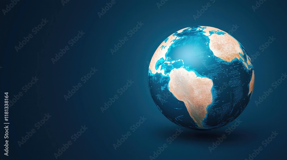 A stylized globe featuring continents, set against a dark blue background, symbolizing global connectivity and geography. A stylized globe featuring continents, set against a dark blue background, symbolizing global connectivity and geography.