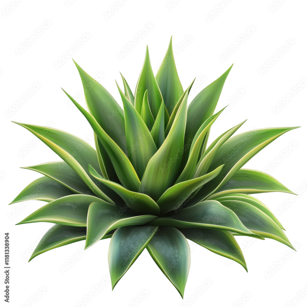 Tropical Agave bush plant isolated on white transparent background Tropical Agave bush plant isolated on white transparent background