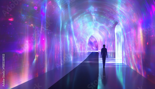 Holographic art installation in a museum, demonstrating creative and immersive possibilities  -