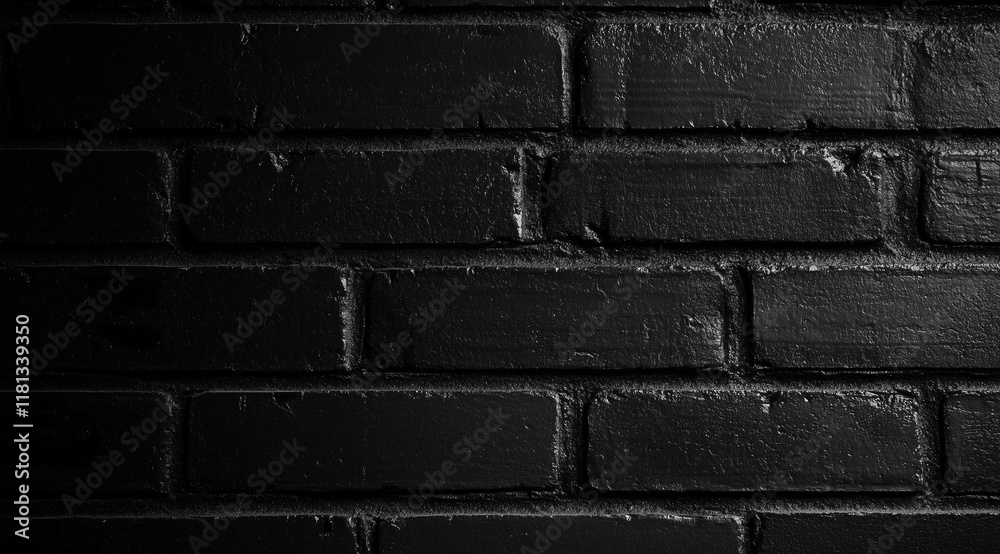 Fototapeta premium Black Brick Wall Background with Textured Surface