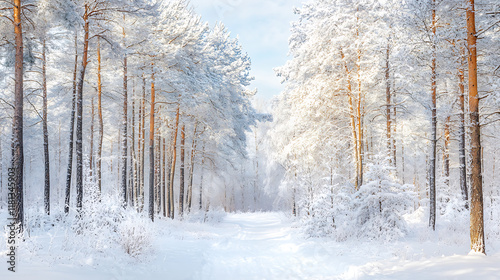 snow covered trees and land photo