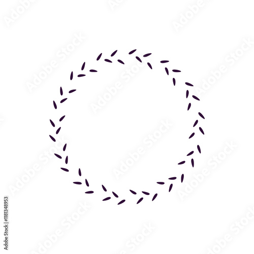 Flower frame, lavender wreath for greeting cards and cards. 
Vector round template on a white background, eps 10, for print and web.