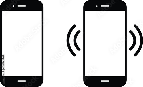 Ringing phone simple icon set. Phone call icon set, Telephone call sign, Contact us. Smartphone ringing
