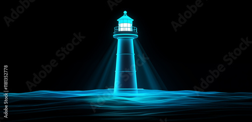 3D holographic lighthouse picture
