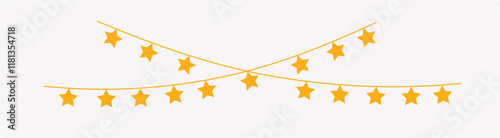 Christmas lights, tars. Hand drawn vector illustration