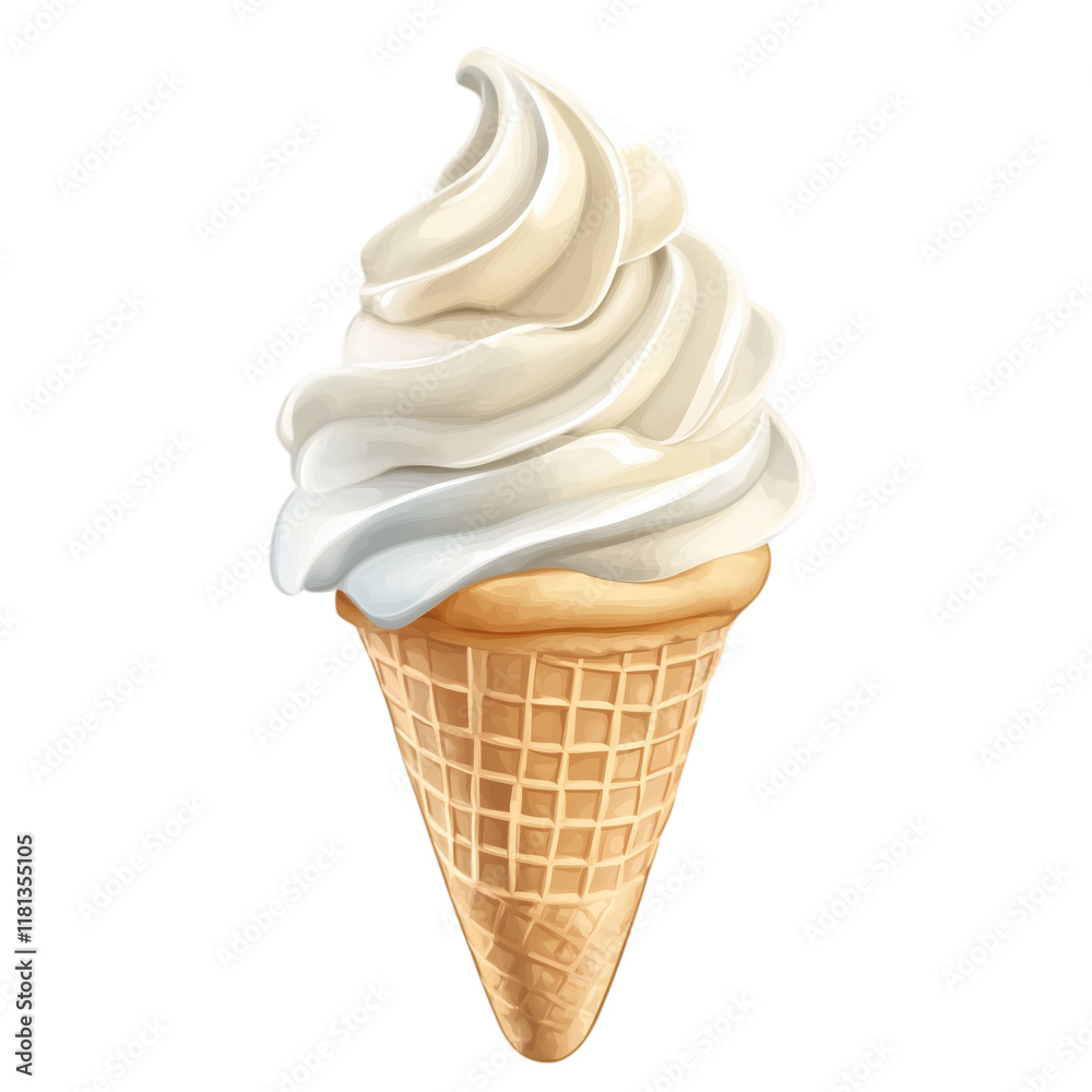 vanilla soft serve ice cream cone isolated on white transparent background vanilla soft serve ice cream cone isolated on white transparent background