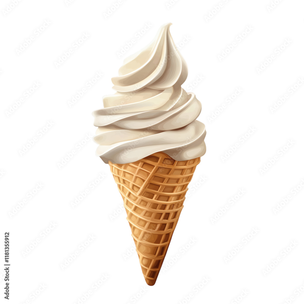 vanilla soft serve ice cream cone isolated on white transparent background vanilla soft serve ice cream cone isolated on white transparent background