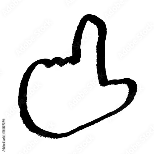 筆タッチの手描きの手のイラスト