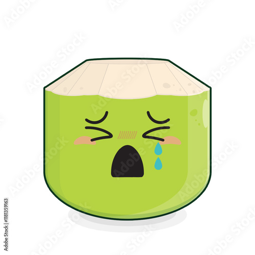 coconut crying face cartoon cute