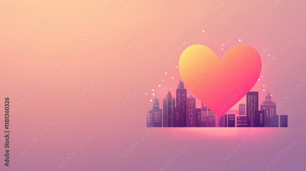 Heart glowing with cultural landmarks and tech innovations interwoven Heart glowing with cultural landmarks and tech innovations interwoven