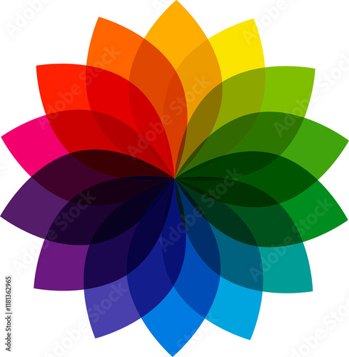 Flower shaped color wheel