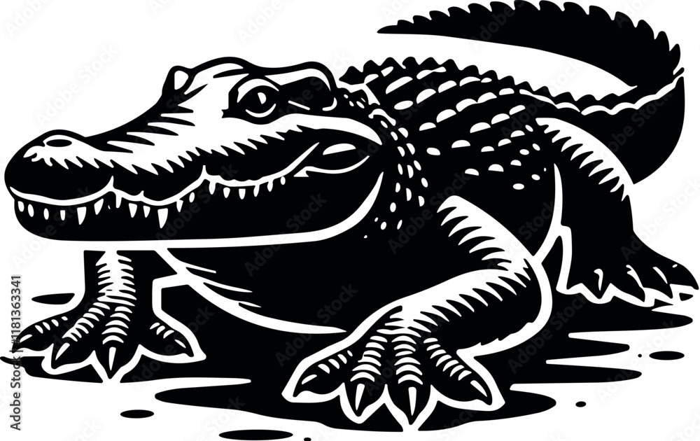 Crocodile Vector Black Silhouette Cricut Design for T-Shirt Crocodile Vector Black Silhouette Cricut Design for T-Shirt