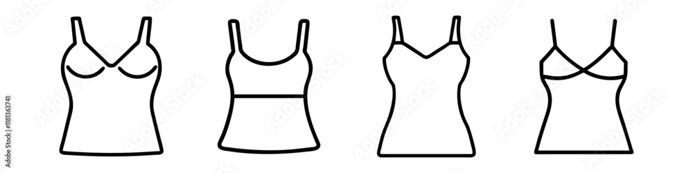 camisole icon, dress line art, dress vector - simple black line art icon of camisole perfect for logos, and dress-themed designs. camisole icon, dress line art, dress vector - simple black line art icon of camisole perfect for logos, and dress-themed designs.