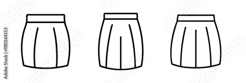 pencil skirt icon, dress line art, dress vector - simple black line art icon of pencil skirt perfect for logos, and dress-themed designs.