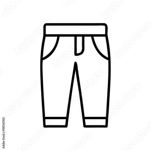 chinos icon, dress line art, dress vector - simple black line art icon of chinos perfect for logos, and dress-themed designs.