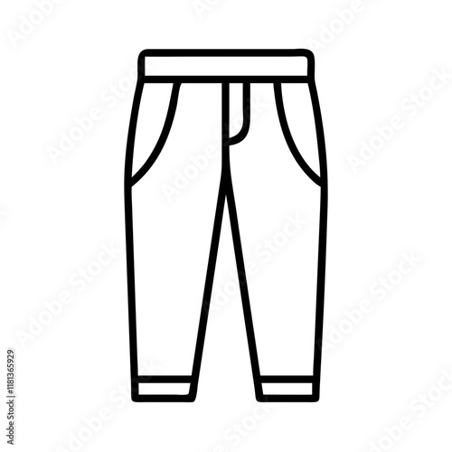 chinos icon, dress line art, dress vector - simple black line art icon of chinos perfect for logos, and dress-themed designs.