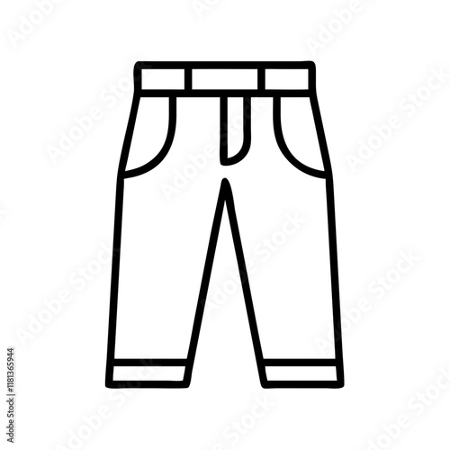 chinos icon, dress line art, dress vector - simple black line art icon of chinos perfect for logos, and dress-themed designs.