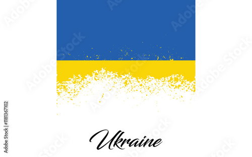 Ukraine flag. Flag of Ukraine. National symbol. Square, round and heart shape. Ukrainian flag symbol. Blue and yellow illustration. Stock vector illustration