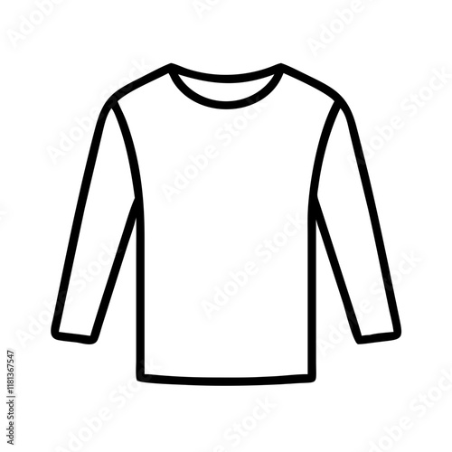 long sleeve shirt icon, dress line art, dress vector - simple black line art icon of long sleeve shirt perfect for logos, and dress-themed designs.