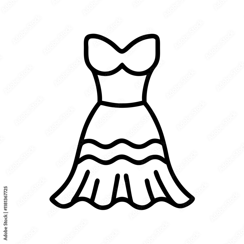 mermaid dress icon, dress line art, dress vector - simple black line art icon of mermaid dress perfect for logos, and dress-themed designs. mermaid dress icon, dress line art, dress vector - simple black line art icon of mermaid dress perfect for logos, and dress-themed designs.