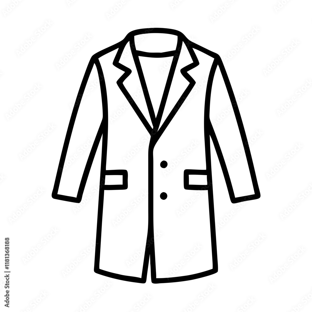 overcoat icon, dress line art, dress vector - simple black line art icon of overcoat perfect for logos, and dress-themed designs. overcoat icon, dress line art, dress vector - simple black line art icon of overcoat perfect for logos, and dress-themed designs.