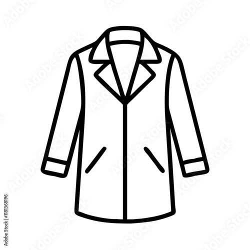 overcoat icon, dress line art, dress vector - simple black line art icon of overcoat perfect for logos, and dress-themed designs.