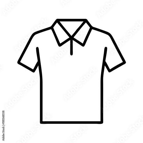 polo shirt icon, dress line art, dress vector - simple black line art icon of polo shirt perfect for logos, and dress-themed designs.