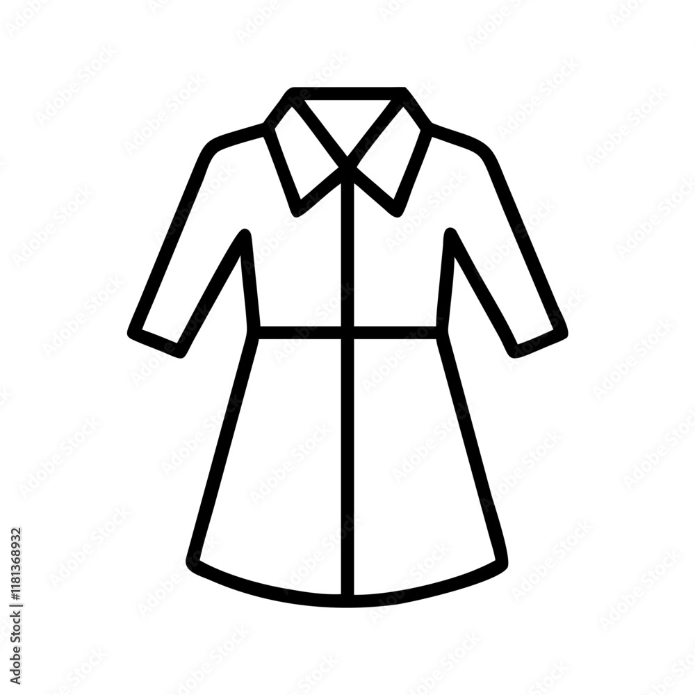 shirt dress icon, dress line art, dress vector - simple black line art icon of shirt dress perfect for logos, and dress-themed designs. shirt dress icon, dress line art, dress vector - simple black line art icon of shirt dress perfect for logos, and dress-themed designs.