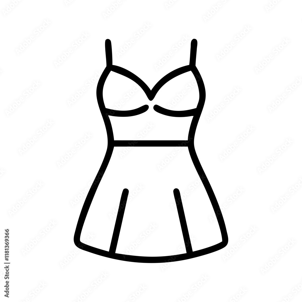 sundress icon, dress line art, dress vector - simple black line art icon of sundress perfect for logos, and dress-themed designs. sundress icon, dress line art, dress vector - simple black line art icon of sundress perfect for logos, and dress-themed designs.
